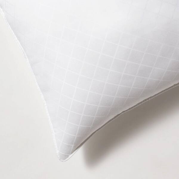 CosmoLiving Diamond Luxe Gusset Pillow, White, Standard