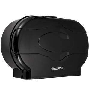 Black Jumbo Double-Roll Toilet Paper Dispenser