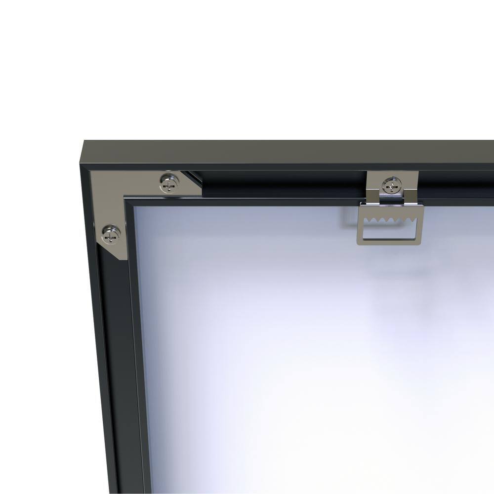 Large Black Aluminum Framed Rectangular Wall Mirror, 60" x 36"
