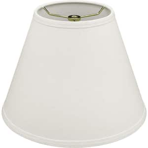 Mix and Match 9 in. White Viscose Fabric Empire Lamp Shade with Spider Fitter