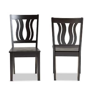 Fenton Dark Brown Solid Wood Dining Chair (Set of 2)