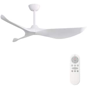 52 in. Indoor/Outdoor White Ceiling Fan with Remote Control and Reversible Motor