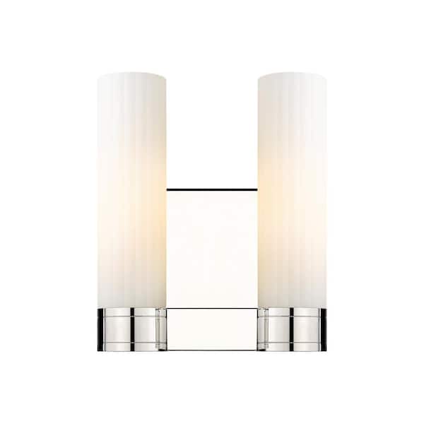 Innovations Empire 10.5 in. 2-Light Polished Nickel Wall Sconce with Glass Shade