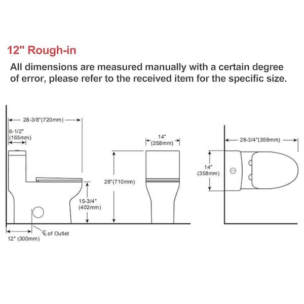 1.1/1.6 GPF Dual Flush Elongated Bathroom Ceramic 1-Piece Toilet in Glossy White with Soft-Closing Seat