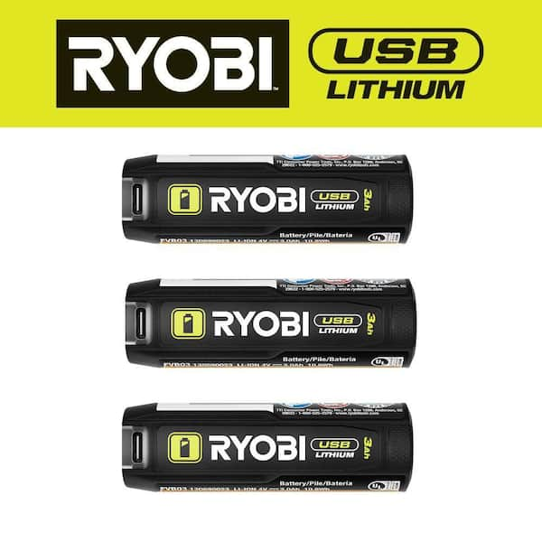 USB Lithium 3.0 Ah Lithium-Ion Rechargeable Battery (3-Pack)