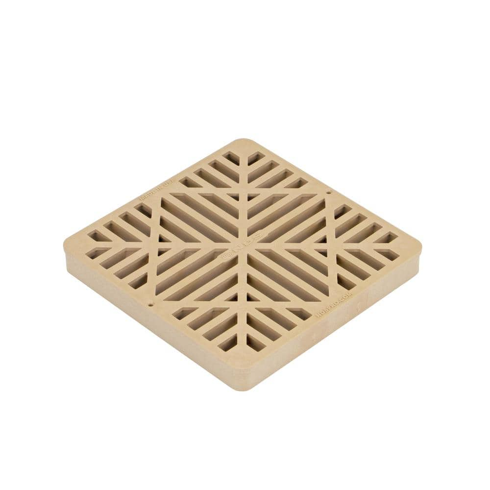 DG9SFB - 9 inch Plastic Square Flat Drainage Grate - Black