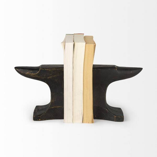 Distressed Brushed Gold Anvil Bookends Distressed Brushed Gold Anvil Bookends