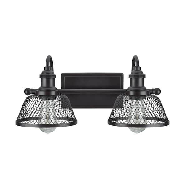 Aspen Creative Corporation 2-Light Bronze Vanity Light with Mesh Shade