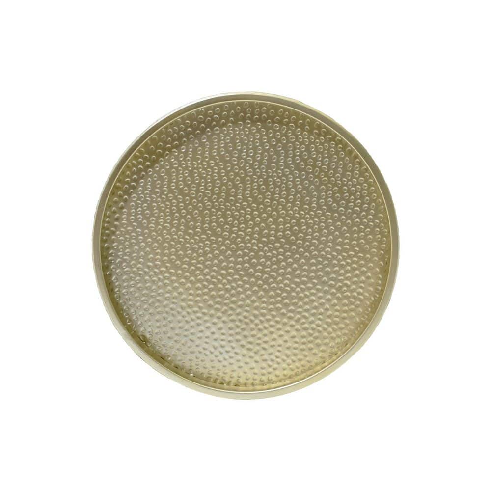 Modern Industrial Gold Hammered Iron 3-Piece Table Set