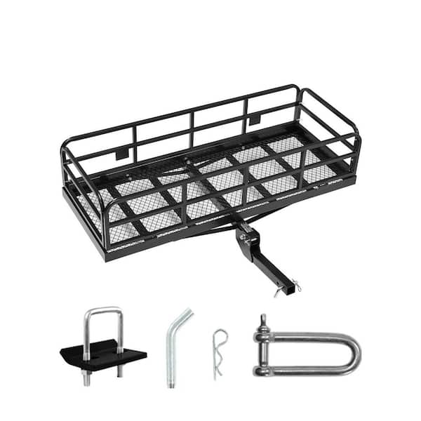 VEVOR 60 in. x 24 in. x 14 in., Hitch Cargo Carrier, 500 lbs. Capacity Hitch Cargo Carrier with Anti-Rattle Hitch Stabilizer