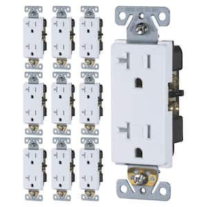 Leviton 15 Amp Commercial Grade Tamper Resistant Back Wired Self Grounding  Duplex Outlet, Brown TBR15 - The Home Depot