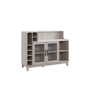 Home Source Stylish White Oak Bar Console Cabinet