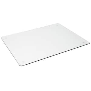 Glass Desk Pad Tempered Reinforced Mat Design Surface Protector Mousepad Non Slip Silicone Feet 19 in. x 24 in. Clear