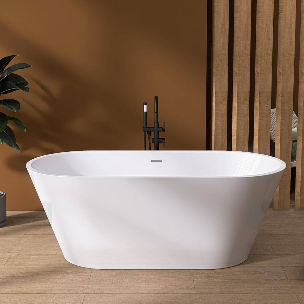 Zeafive 67 in. x 29.5 in. Acrylic Free Standing Soaking Tubs Flatbottom