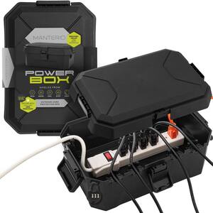 Power Box - IP55 Waterproof Box - Black Durable Weatherproof Protection Cover for Outdoor Electrical Connections