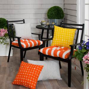 Lateral Marmalade Orange Rectangle Outdoor Tufted Seat Cushion (2-Pack)