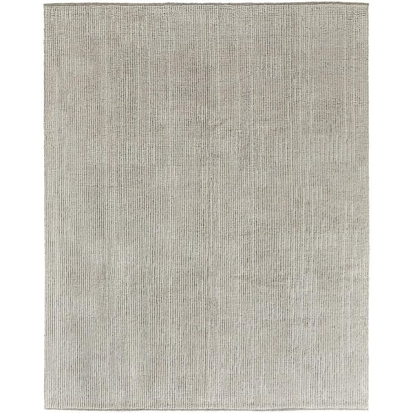 HomeRoots 8 ft. x 10 ft. Tan, Ivory Solid Color Area Rug