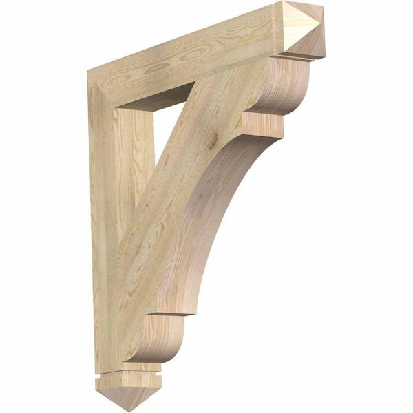 Ekena Millwork 6 in. x 44 in. x 44 in. Douglas Fir Olympic Arts and Crafts Rough Sawn Bracket
