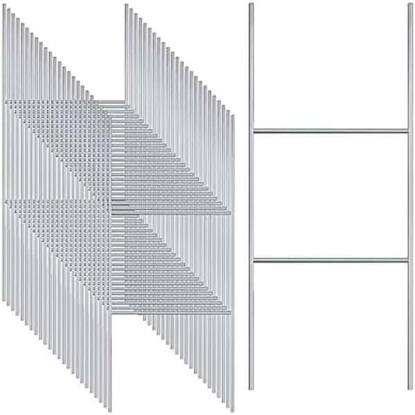 25 Pack Galvanized H Frame Yard Sign Stakes 16.5 in. x 7 in., Heavy Duty 9 Gauge Steel