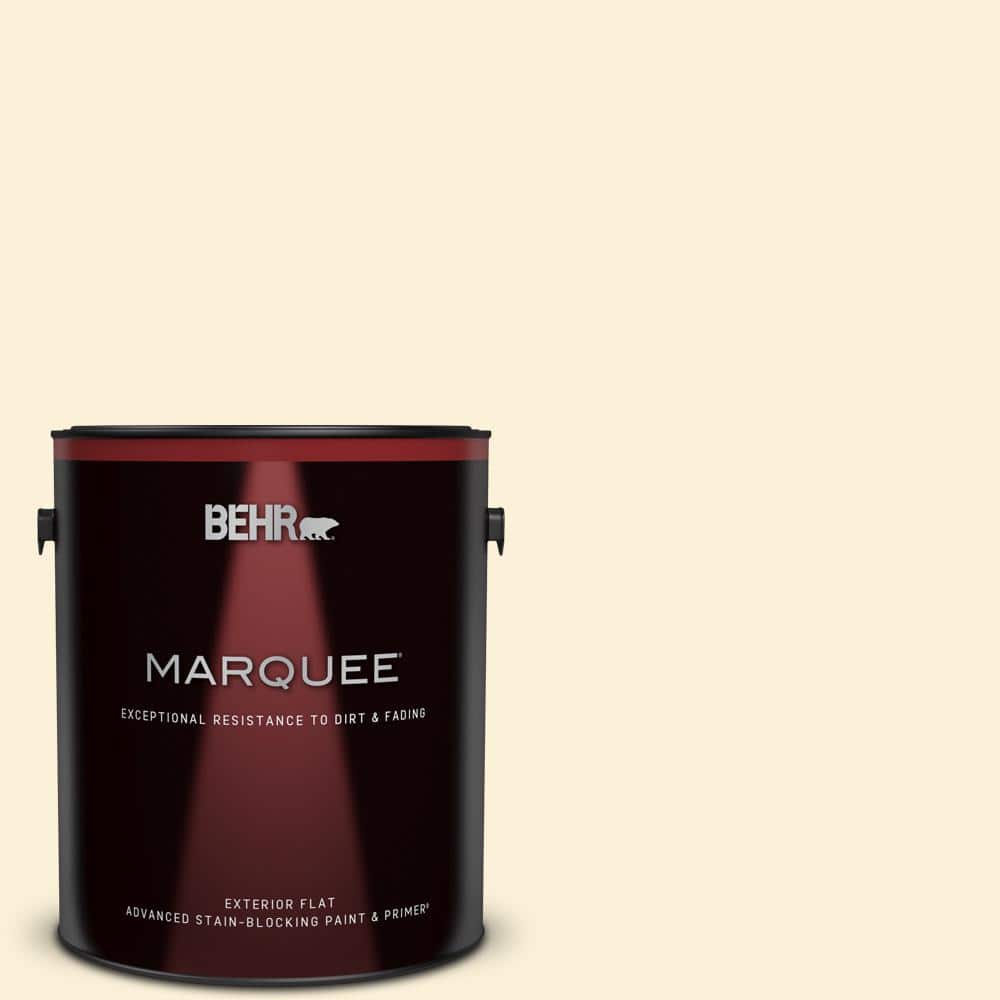 BEHR MARQUEE 1 gal. 320A1 Eggnog Flat Exterior Paint & Primer 445001 The Home Depot