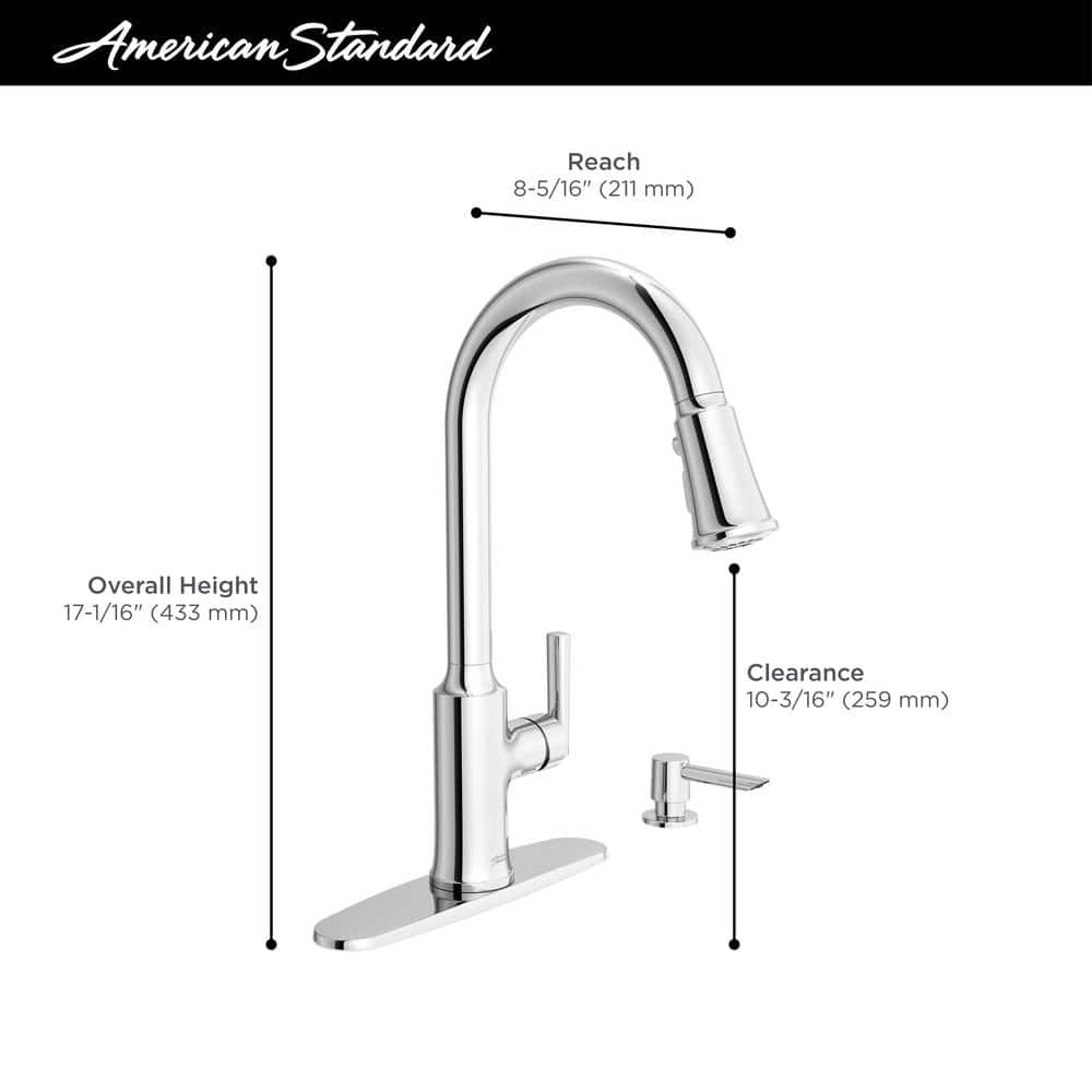 Chrome Transitional Kitchen Faucet with Pull-Down Sprayer