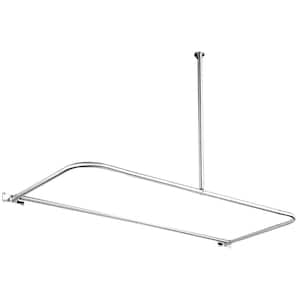 61 in. x 28 in. D Shower Rod in Polished Chrome