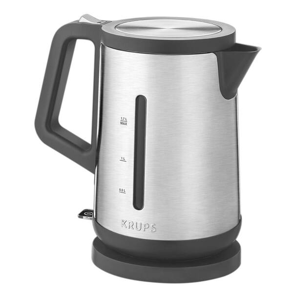 Krups 10-Cup Stainless Steel Cordless Electric Kettle with Removable Filter
