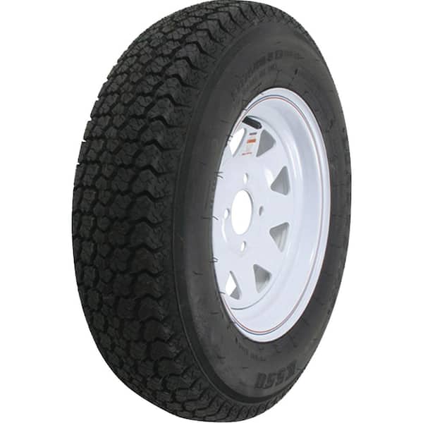 LOADSTAR ST205/75D-14 K550 BIAS 1760 lb. Load Capacity White with Stripe 14 in. Bias Tire and Wheel Assembly