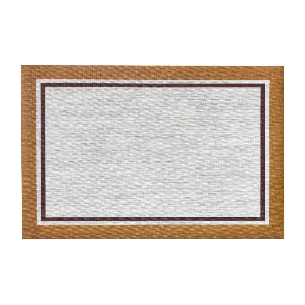 Lancaster Gold Woven Vinyl Home Kitchen Mat Waterproof Area Rug for Indoor/