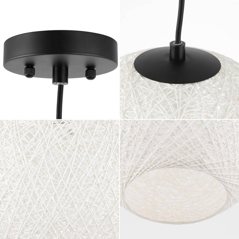 Lacey 19.5" White Bohemian Globe LED Pendant Light
