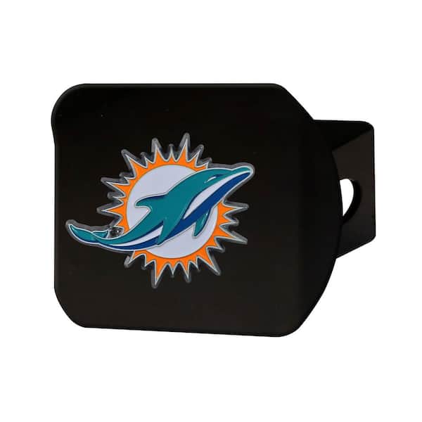 Fanmats Nfl Miami Dolphins 3d Color Emblem On Type Iii Black Metal Hitch Cover 22580 - Miami Dolphins Seat Belt Covers