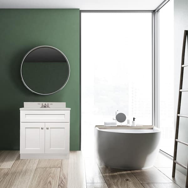 Design House 31 in. Brookings Vanity with White Cultured Marble Top in White, Fully Assembled