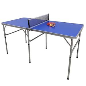 60 in. Portable Ping Pong Table Tennis Games Set with Paddles and Balls (Orange)