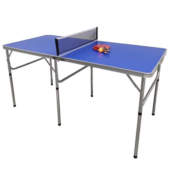 60 in. Portable Ping Pong Table Tennis Games Set with Paddles and Balls (Orange)