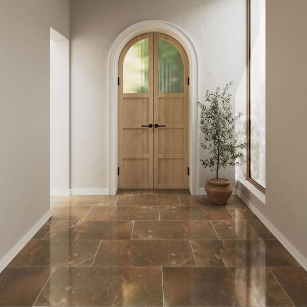 Rock Crystal Rectangle 16 in. x 32 in. Glossy Grand Teton Porcelain Floor and Wall Tile (10.33 sq. ft. /Case)