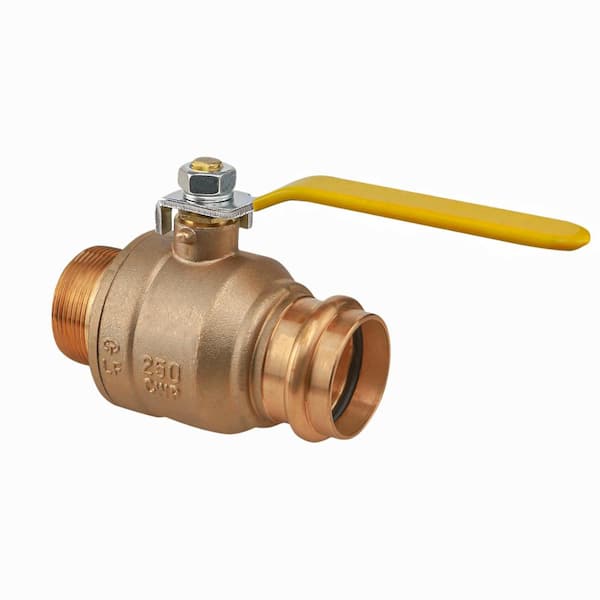 PLUMBFLEX 2 in. Press x MIP Brass Adapter Ball Valve