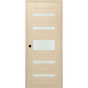 Vona 07-05 DIY-Friendly 18 in. x 80 in. Right-Hand Frosted Glass Loire Ash Wood Composite Single Prehung Interior Door