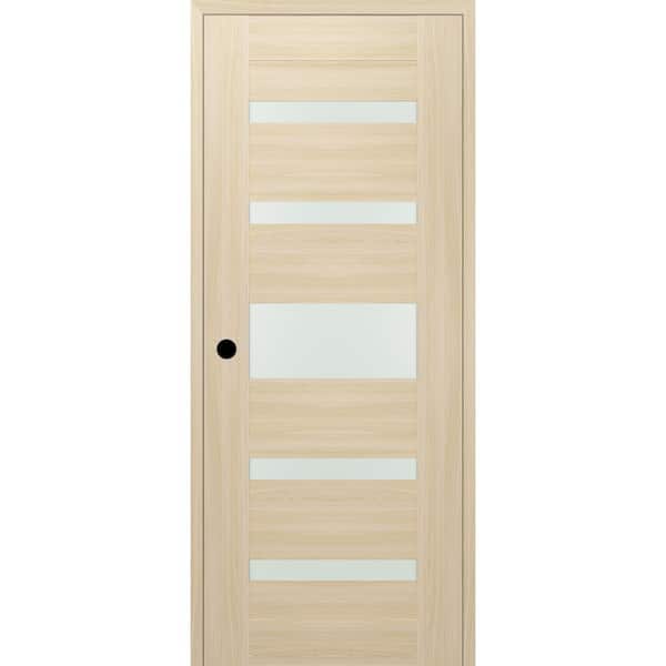 Belldinni Vona 07-05 DIY-Friendly 30 in. x 96 in. Right-Hand Frosted Glass Loire Ash Wood Composite Single Prehung Interior Door