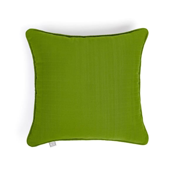 Sunrise Indoor/ Outdoor Green Corded Square Throw Pillow 18 in. x 18 in. (Set of 2)