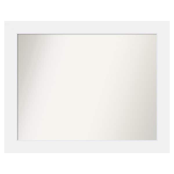 Amanti Art Corvino White 35 in. x 28 in. Custom Non-Beveled Matte Wood Framed Bathroom Vanity Wall Mirror