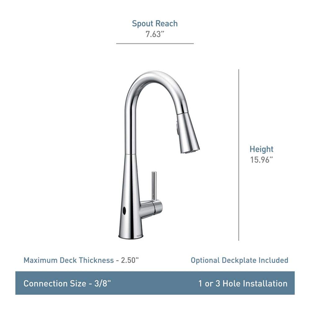 Modern Stainless Steel Pull-Out Spray Kitchen Faucet 15.5" Height
