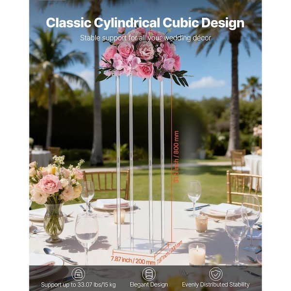 SKYSHALO Wedding Flower Stand 10-Pieces 31.5 in. Column Stand