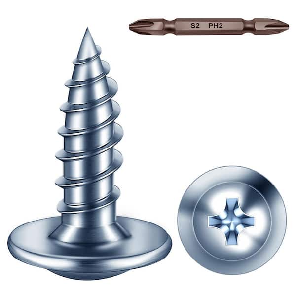 #8 x 5/8 in. Blue Zinc Phillips Truss Head Self-Tapping Wood Screws (350-Pack)