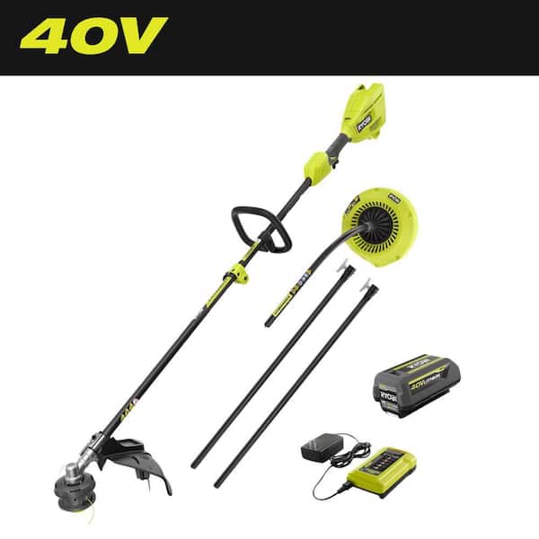 40V 15 in. Expand-It Cordless Battery Attachment Capable String Trimmer & Gutter Blower with 4.0 Ah Battery and Charger