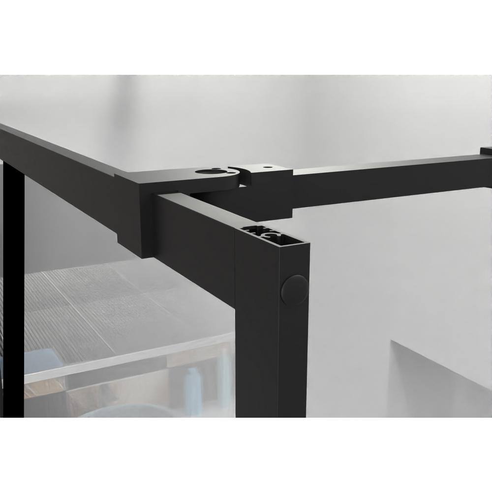 34" x 72" Black Framed Clear Glass Walk-In Shower Door