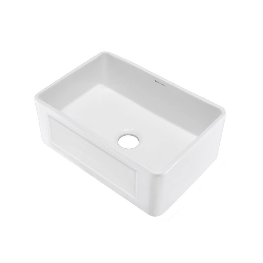 Delice 24 x 18 White Ceramic Farmhouse Kitchen Sink with Apron