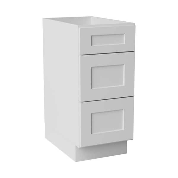 15 in. W x 24 in. D x 34.5 in. H Ready to Assemble Solid Wood Shaker Drawer Base Kitchen Cabinet in White