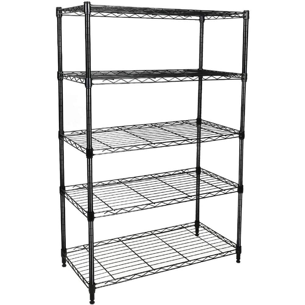 Tileon Heavy Duty 3-Shelf Shelving with Wheels, Adjustable Storage Units,  Steel Organizer Wire Rack AYBSZHD2269 - The Home Depot