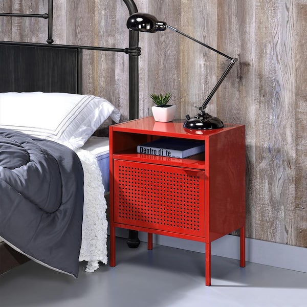 Unbranded Gemma Nightstand with USB Port in Red