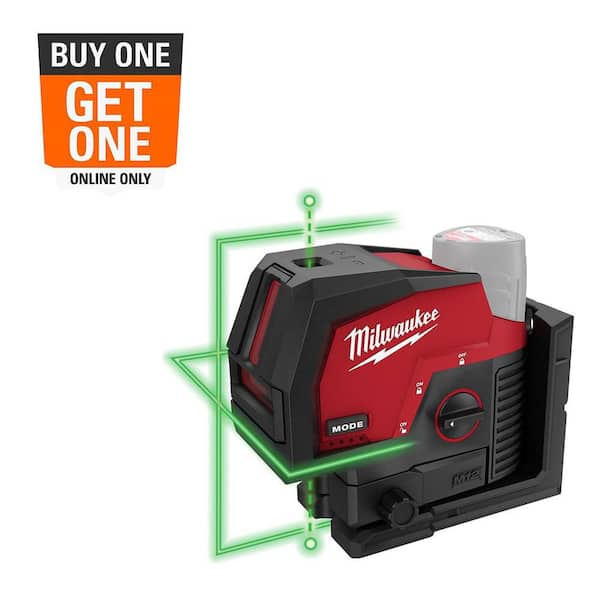 M12 12-Volt Lithium-Ion Cordless Green 125 ft. Cross Line and Plumb Points Laser Level (Tool-Only)